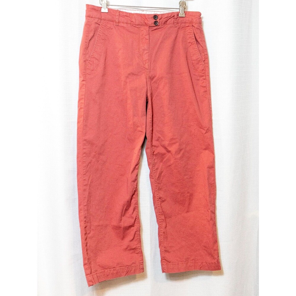 Boden Coral Pink Chino Pants Women’s 10L Cropped Stretch Cotton Casual Preppy